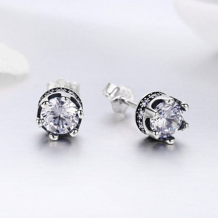 Cercei din argint Crystal Crown [4]
