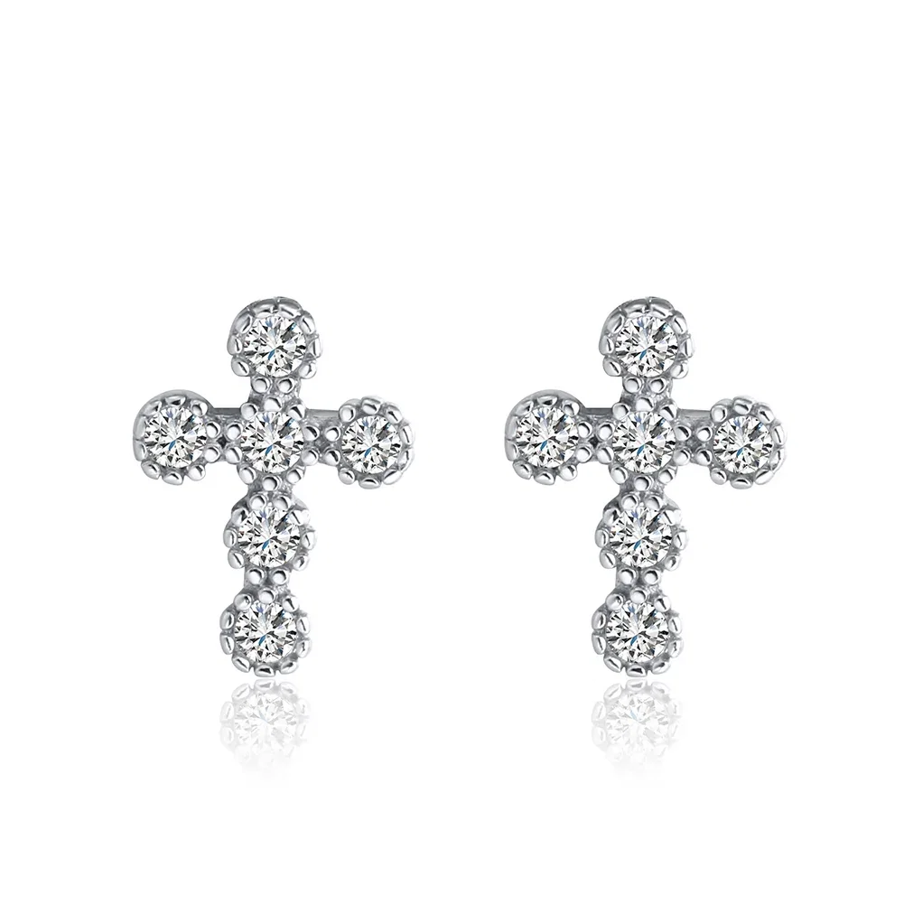 Set Colier și Cercei din Argint Silver Clustered Cross [7]