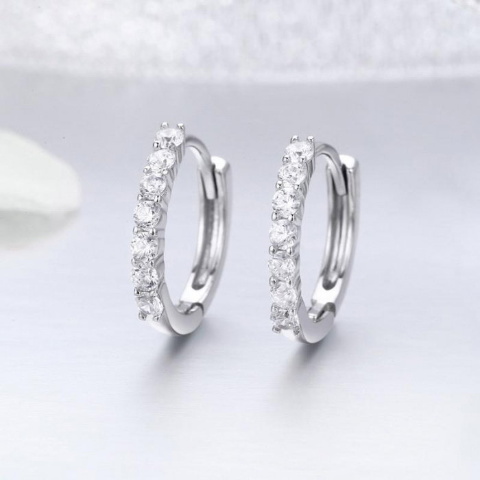 Cercei din argint Crystal Hoop [3]
