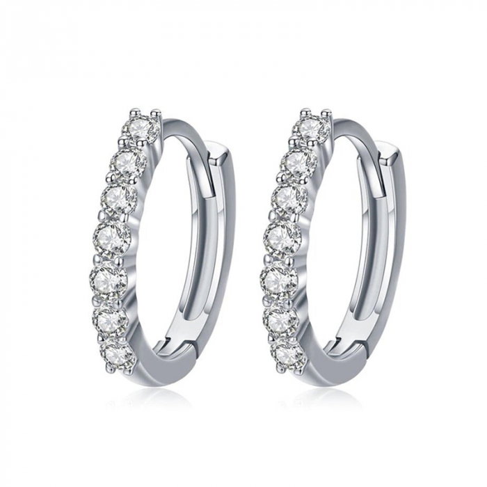 Cercei din argint Crystal Hoop [1]