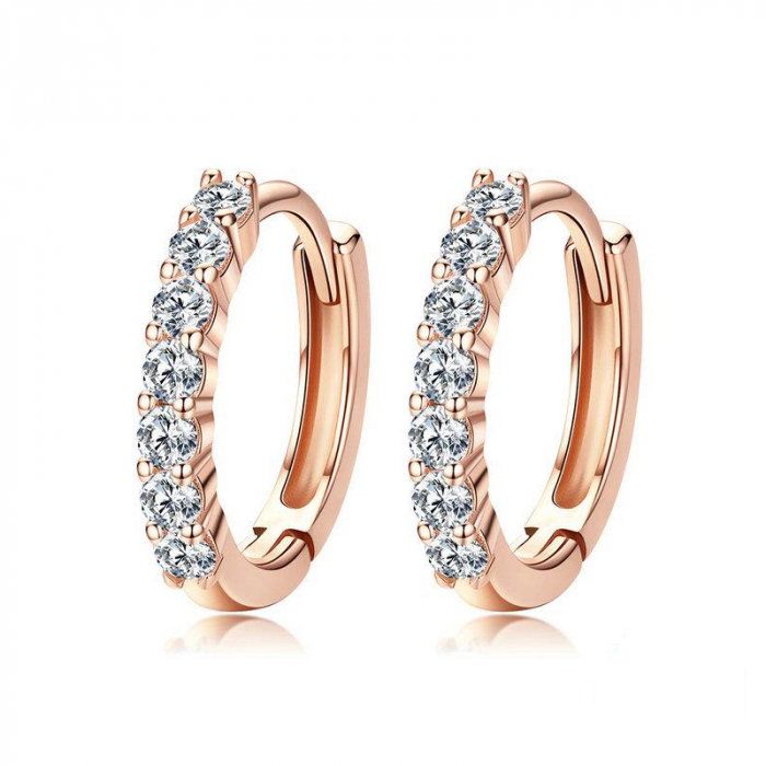 Cercei din argint Crystal Hopp Rose [1]