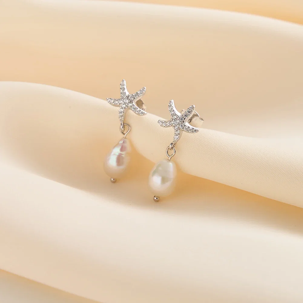 Cercei din Argint cu Perle Naturale de Cultură Star Pearl Drops [2]