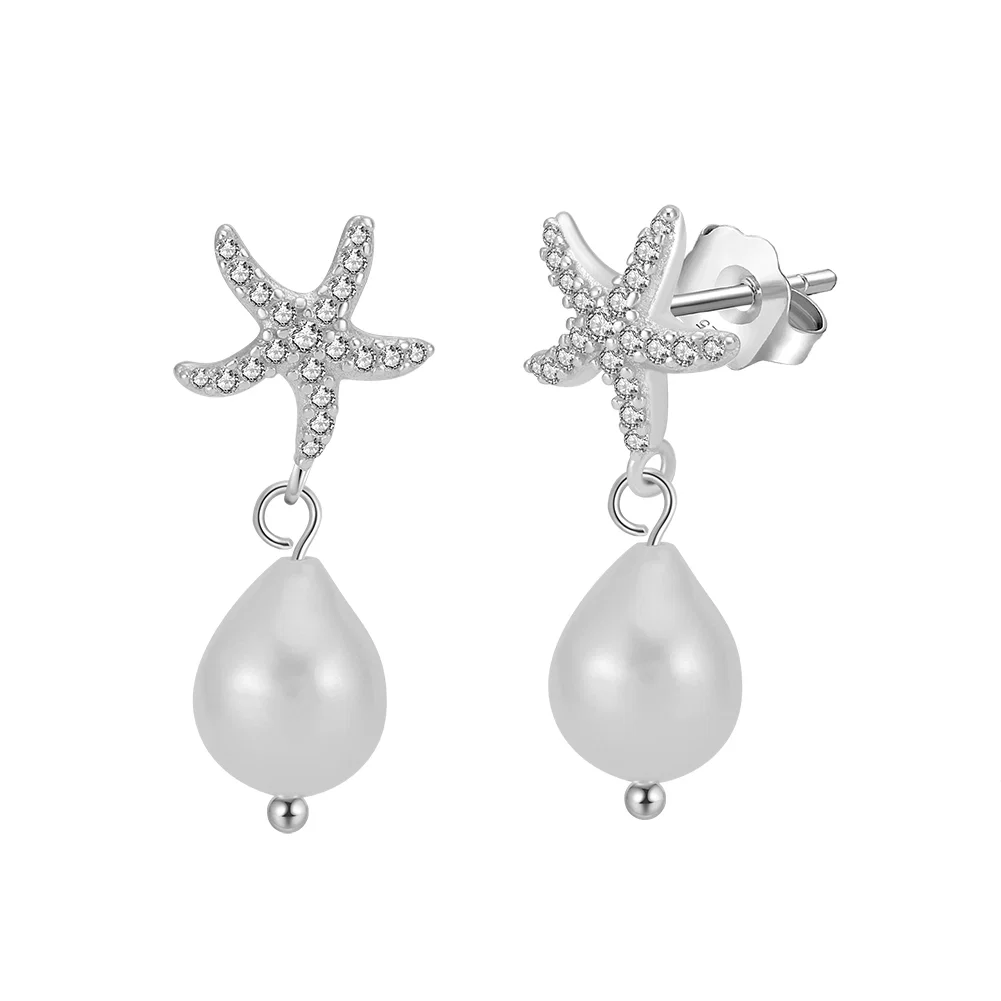 Cercei din Argint cu Perle Naturale de Cultură Star Pearl Drops [1]