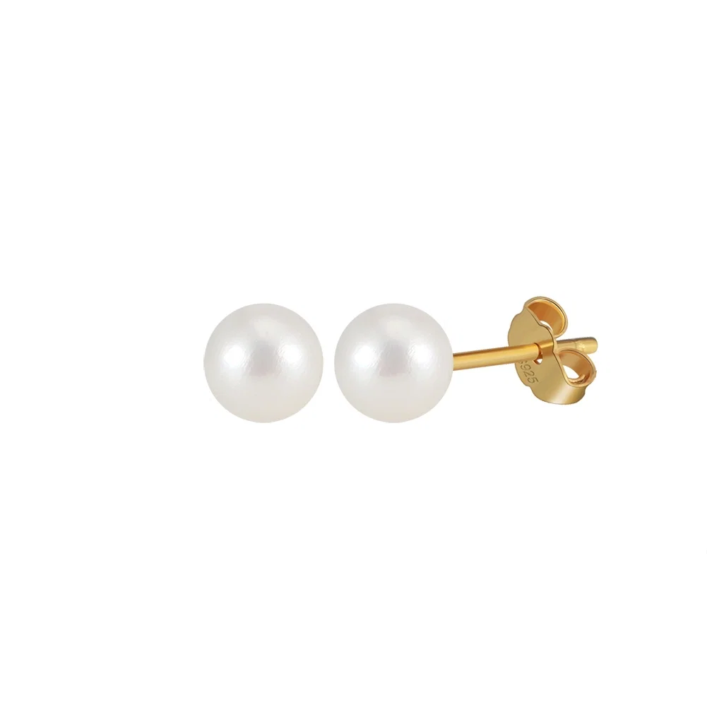 Cercei din Argint cu Perle Naturale de Cultură Sterling Gold [1]