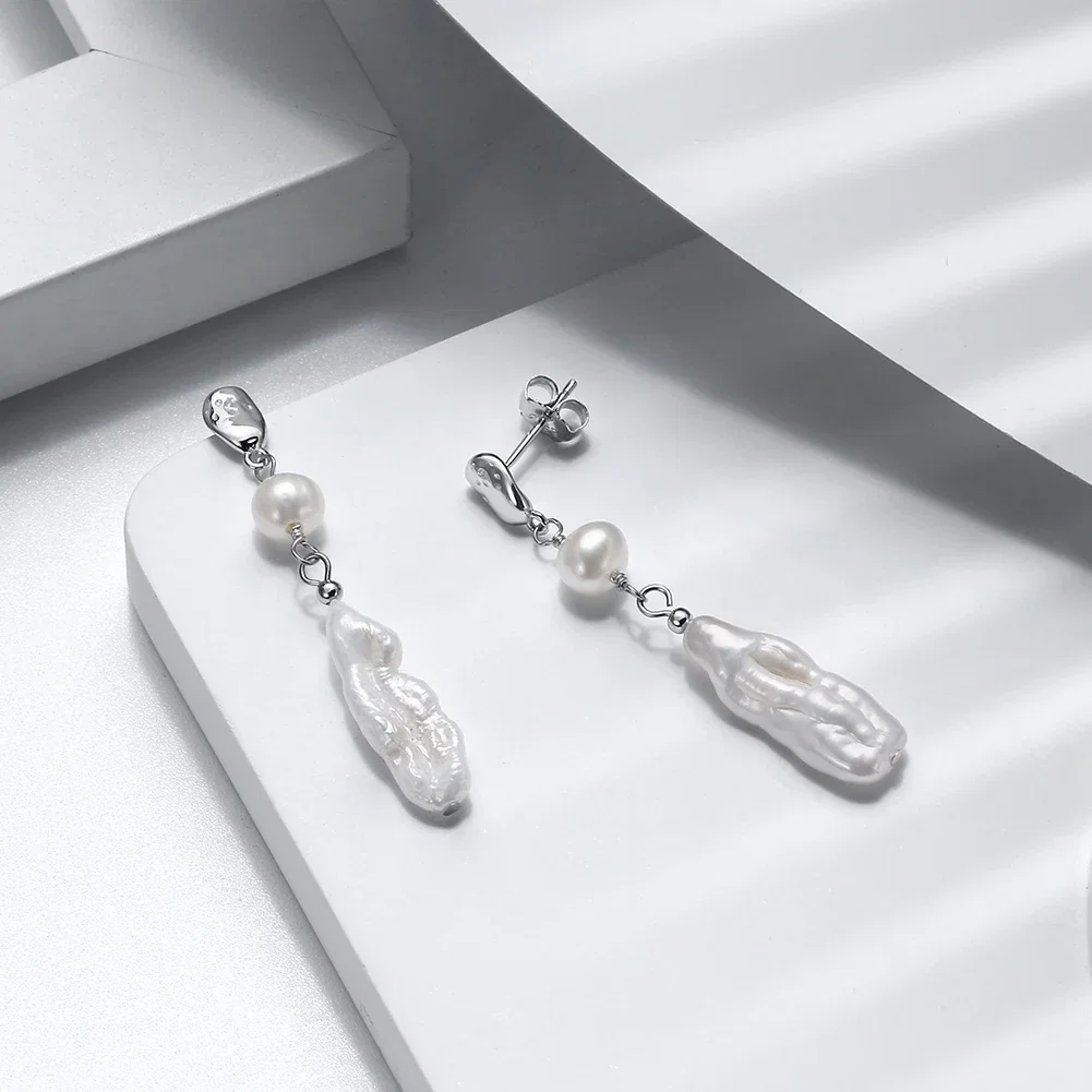 Cercei din Argint cu Perle Naturale de Cultură Sterling Silver [2]