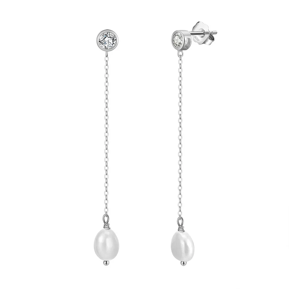 Cercei din Argint Elegant Pearlesque Drops Silver [1]