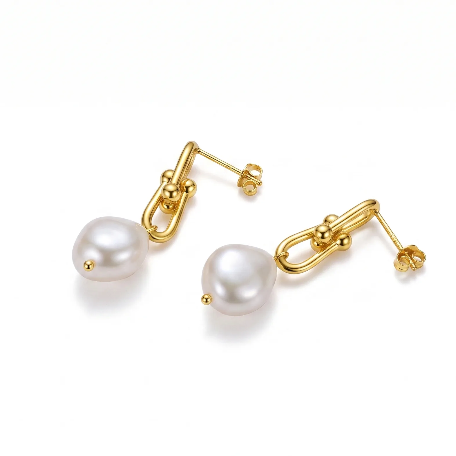 Set Colier și Cercei din Argint cu perlă naturală de cultură Gold Baroque [7]
