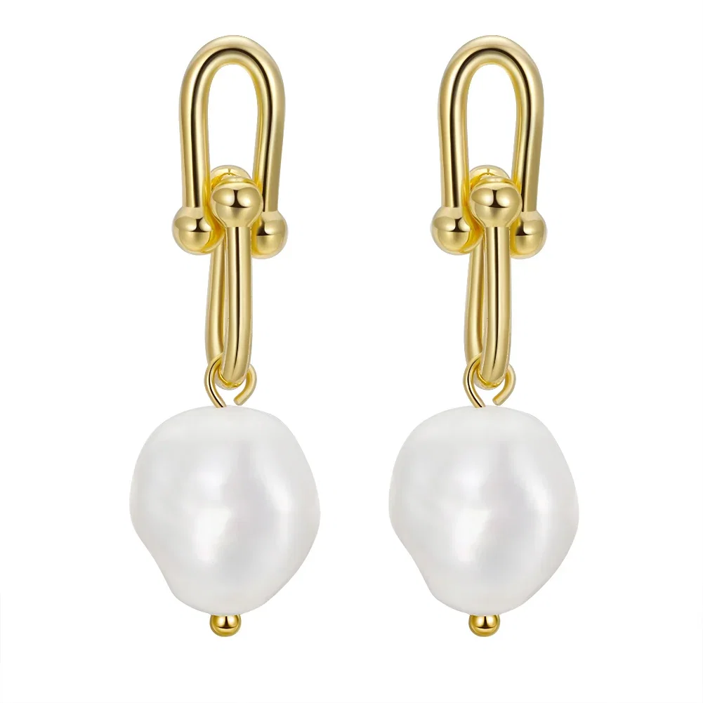 Cercei din Argint Gold Pearl Link [1]