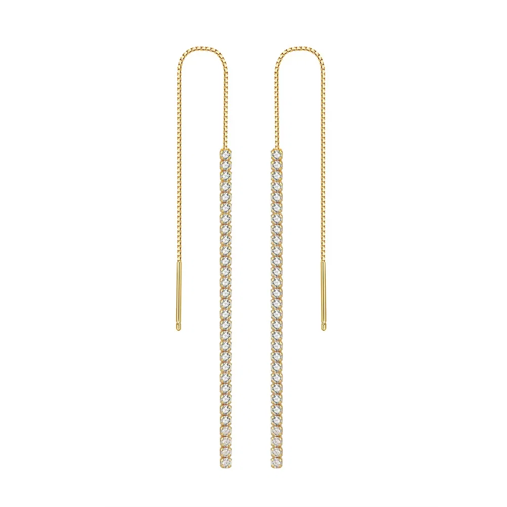 Cercei din Argint Golden Glitter Threads [1]