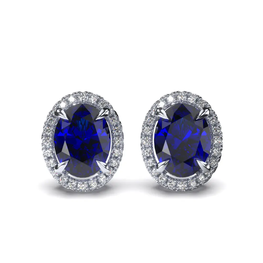 Set Colier și Cercei din Argint Halo Brilliance Blue [6]