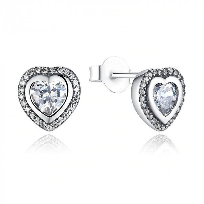 Cercei din argint Heart Halo [1]
