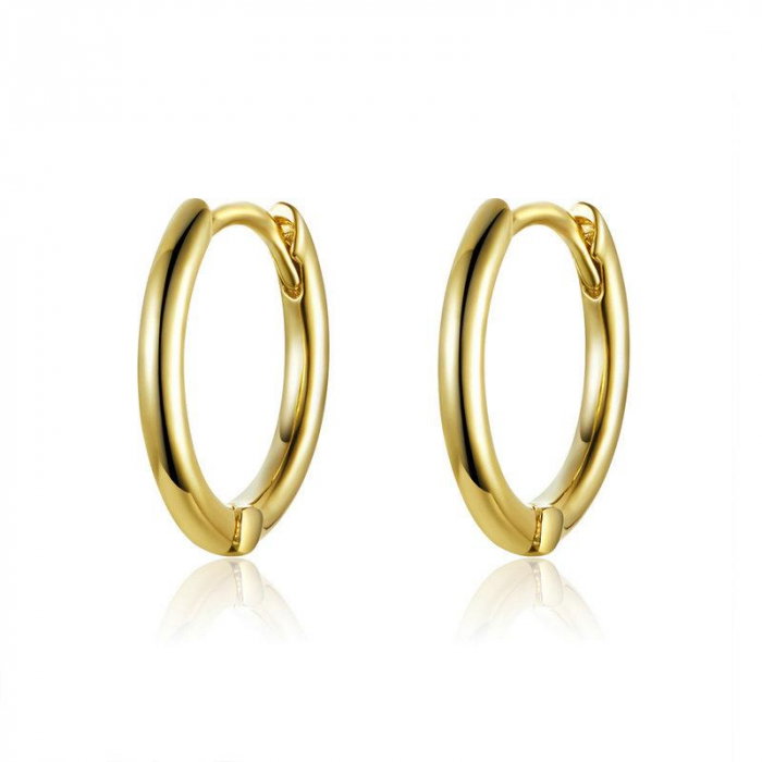 Cercei din argint Huggie Hoop Gold [1]