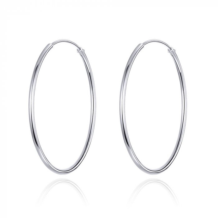 Cercei din argint Medium Round Hoop [1]