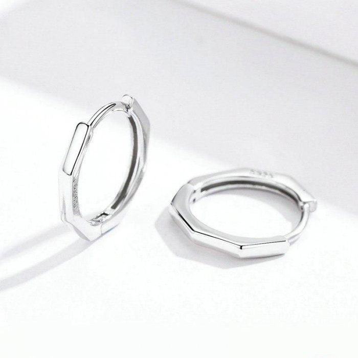 Cercei din argint Nuria Edge Hoop [4]