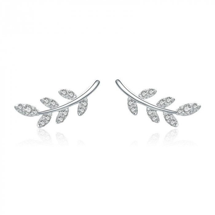 Cercei din argint Nuria Olive Leaf [1]
