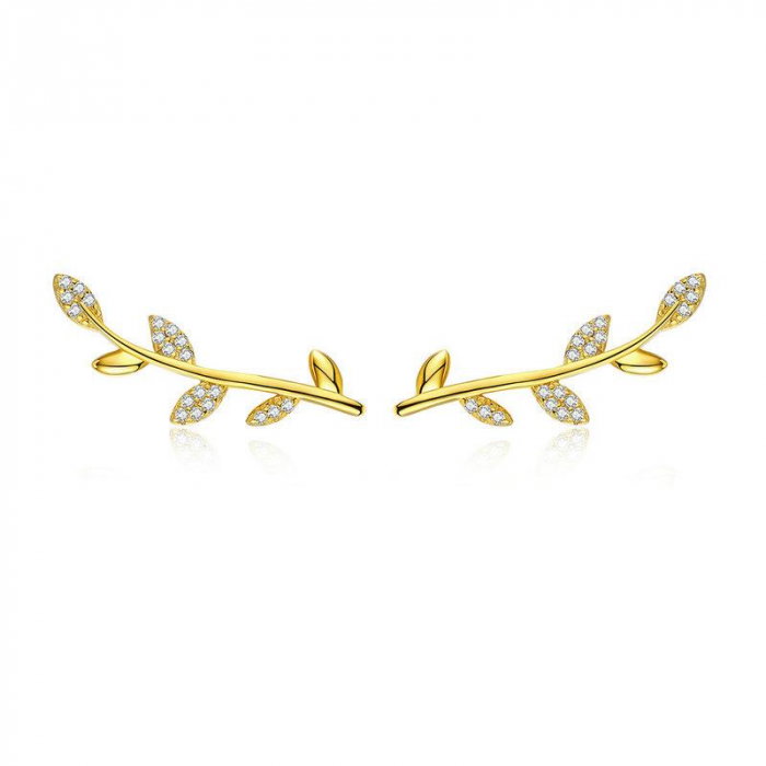 Cercei din argint Olive Branch Gold [1]