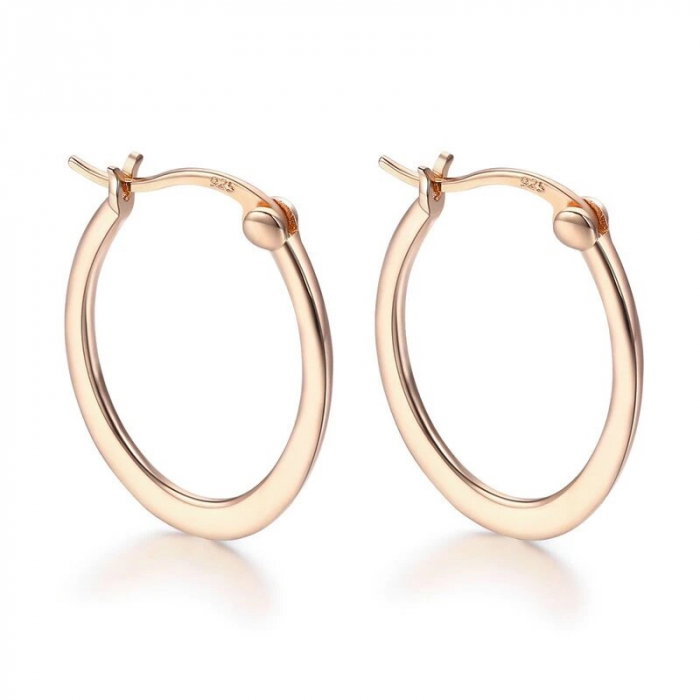 Cercei din argint Oval Hoop Rose [1]