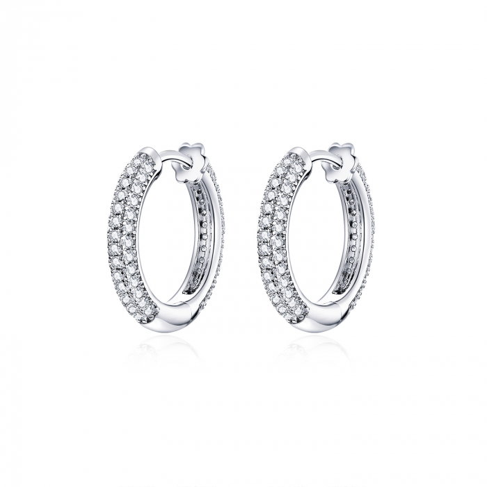 Cercei din argint Pave Lines Hoop [1]