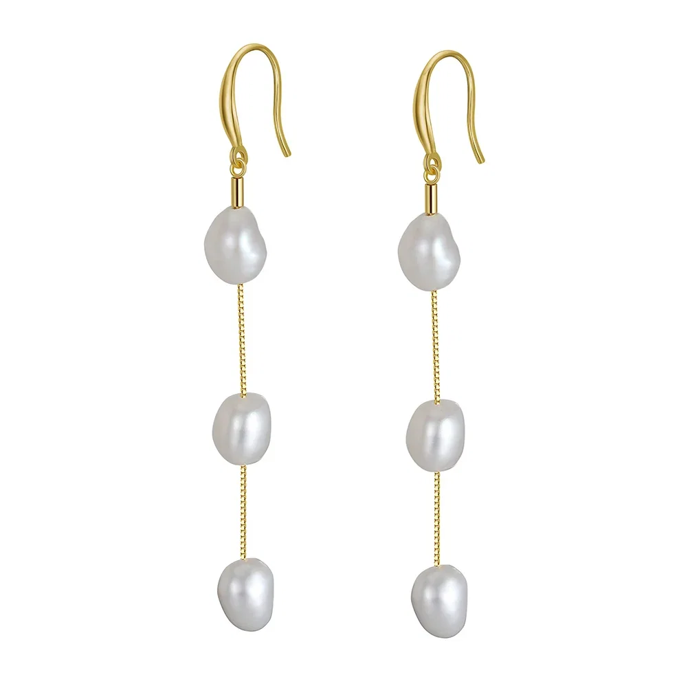 Cercei din Argint Pearl Cascade Elegance [1]