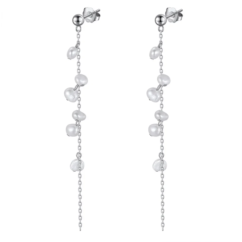 Cercei din Argint Pearl Dewdrop Garland Silver [1]