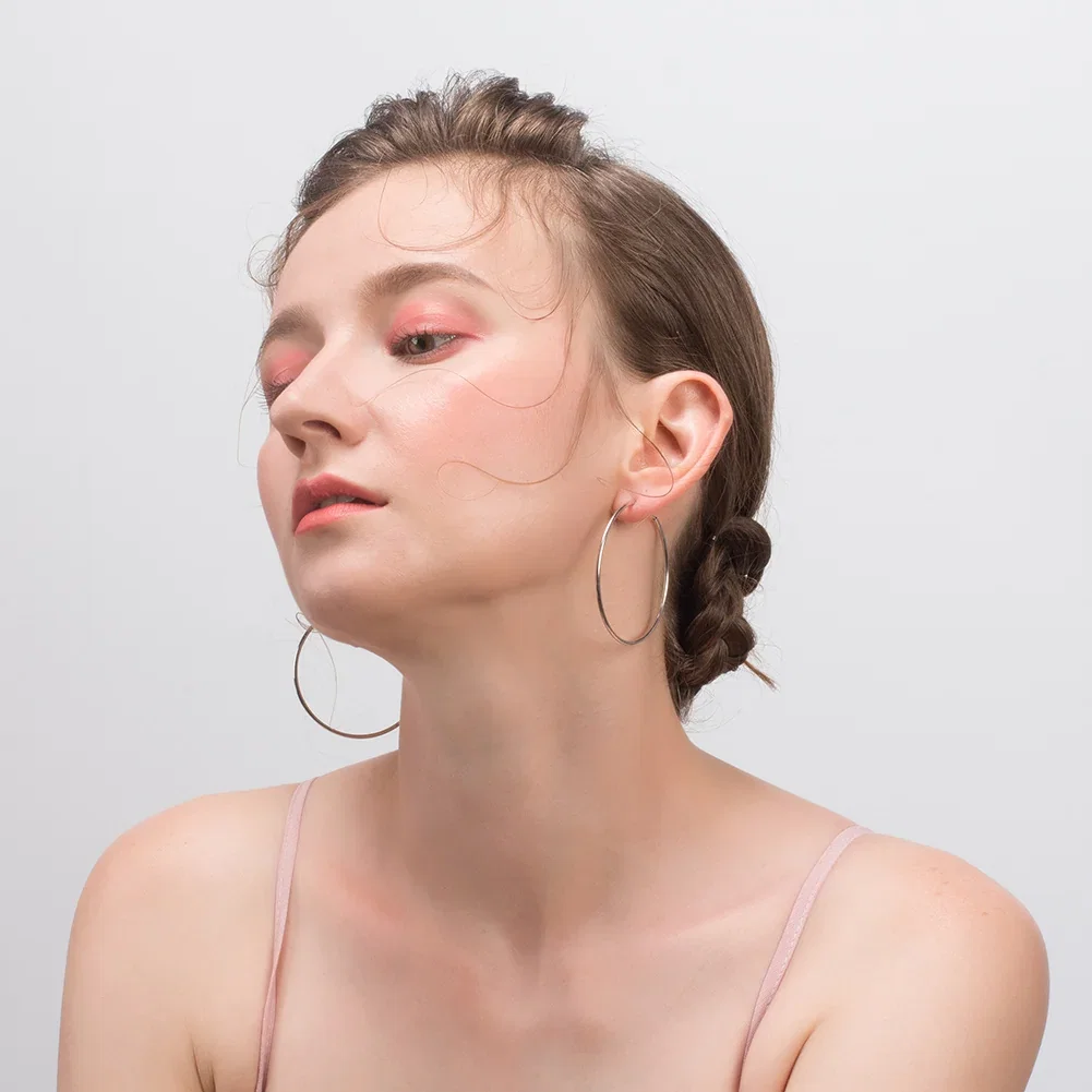 Cercei din Argint Silhouette Hoop Elegance Big [2]