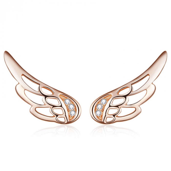 Cercei din argint Wing Studs Rose [1]