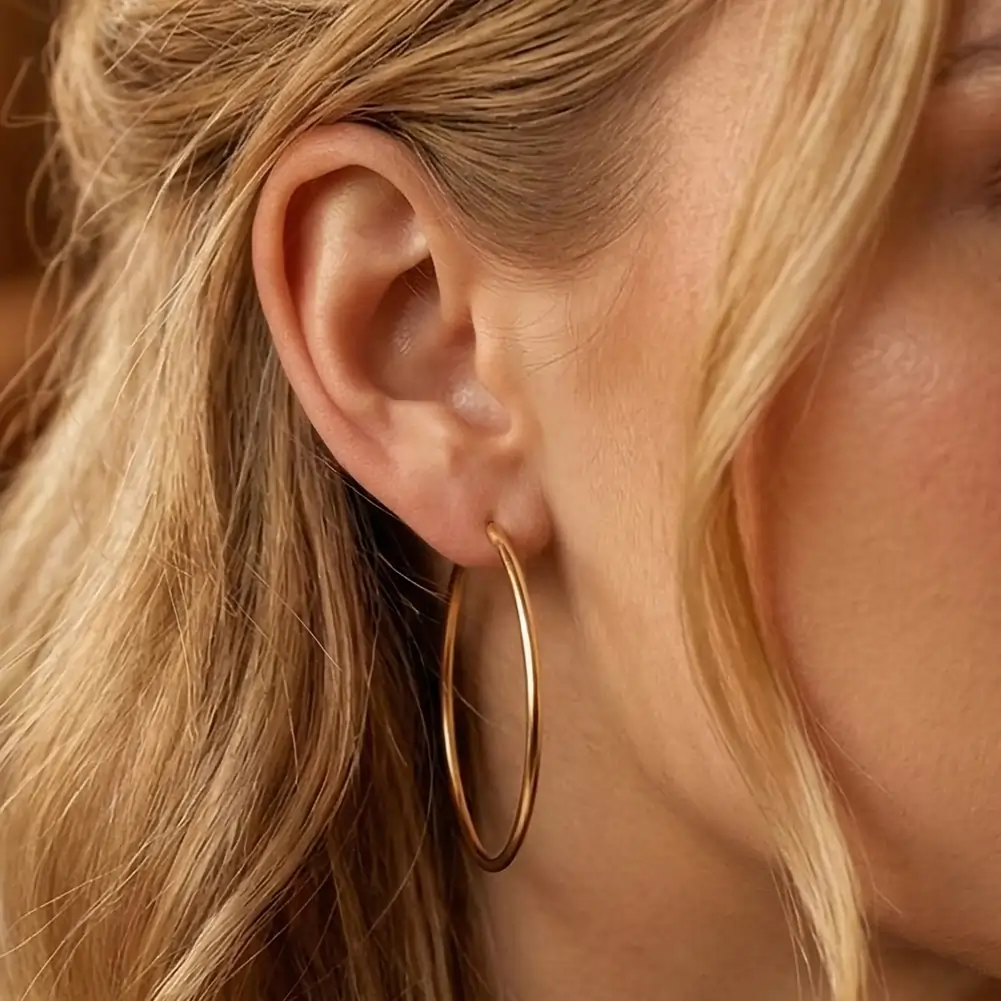 Cercei Statement Classic Hoop Auriu [3]