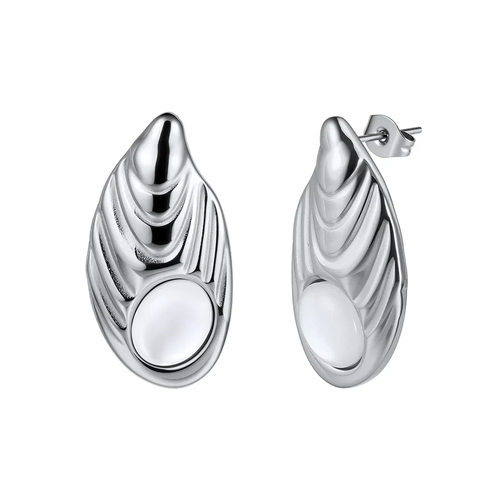 Cercei Statement Conch Argintiu [1]