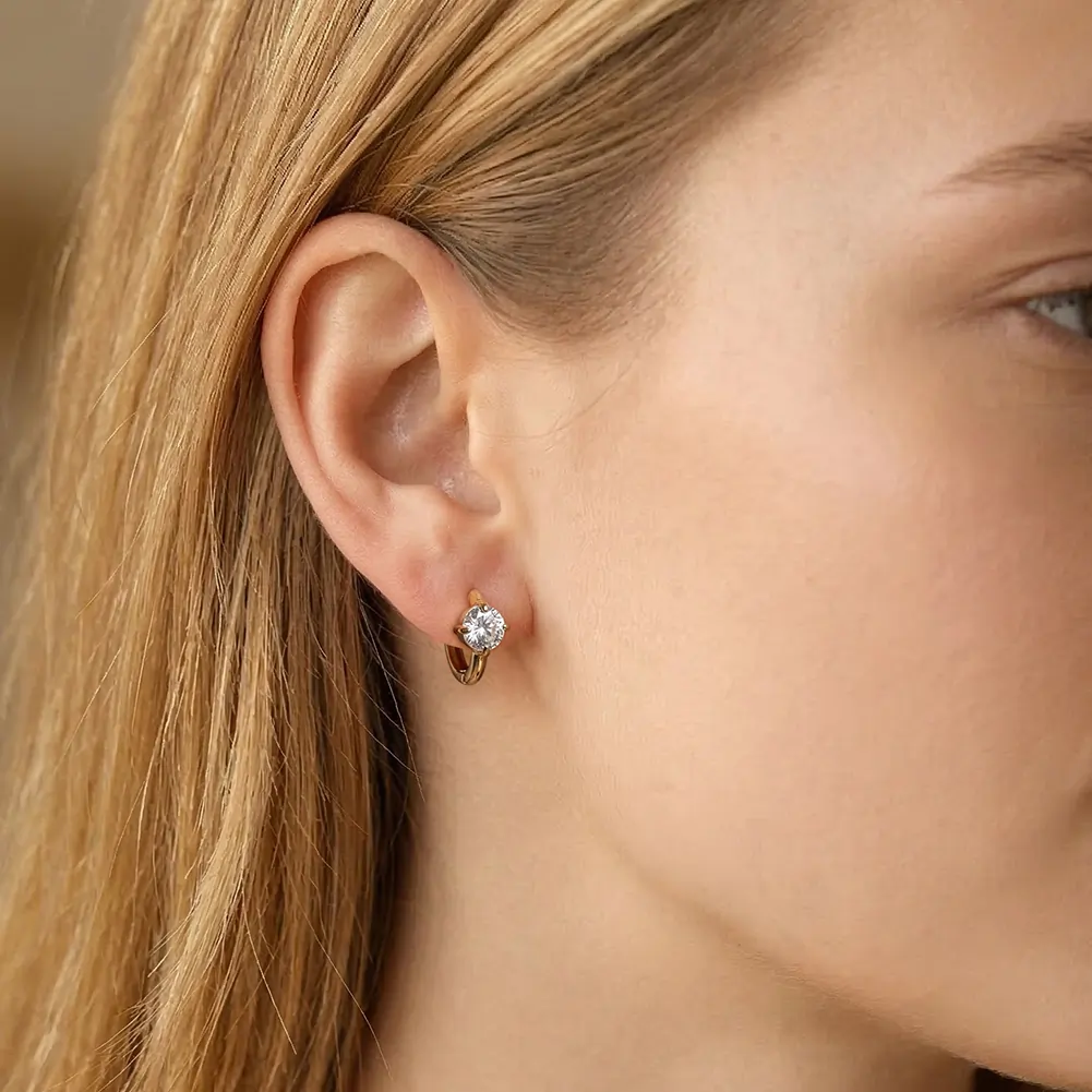 Cercei Statement cu Cristale Zirconiu Glow Auriu [4]