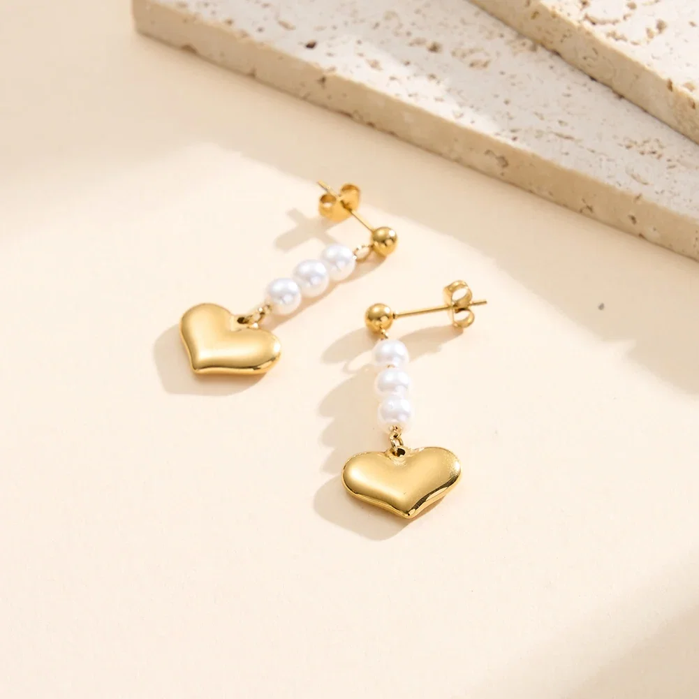 Cercei Statement cu Perle Shell Amour Auriu [2]