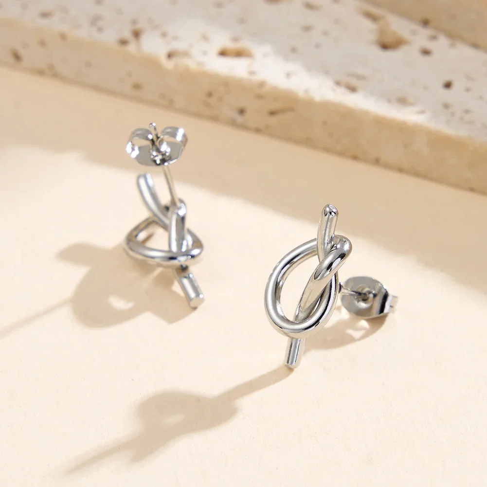 Cercei Statement Nod Knot Argintiu [2]