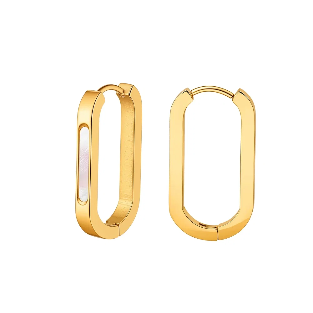 Cercei Statement Oval Shell Auriu [1]