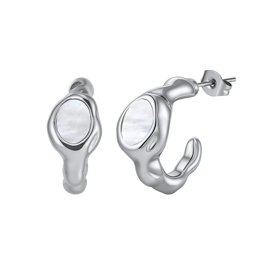Cercei Statement Pebble Argintiu [1]