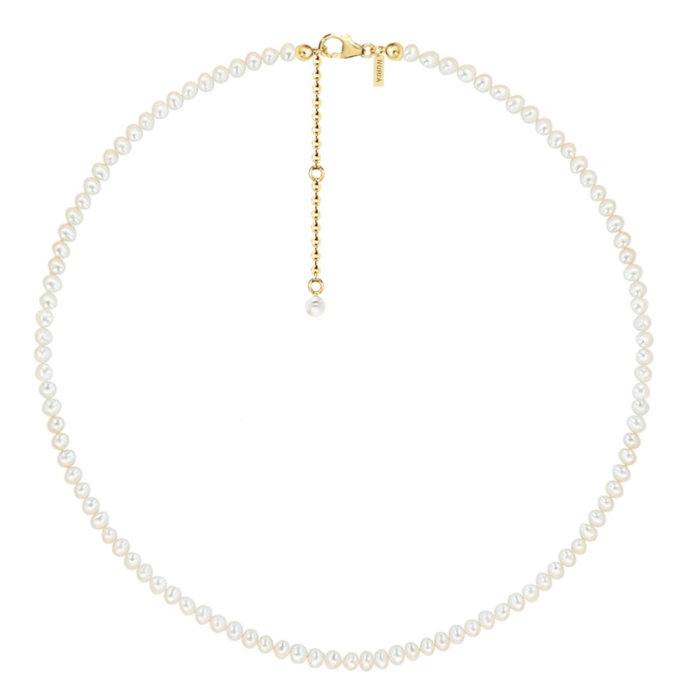 Colier Argint cu perle naturale de cultură Small Pearl String Auriu [1]