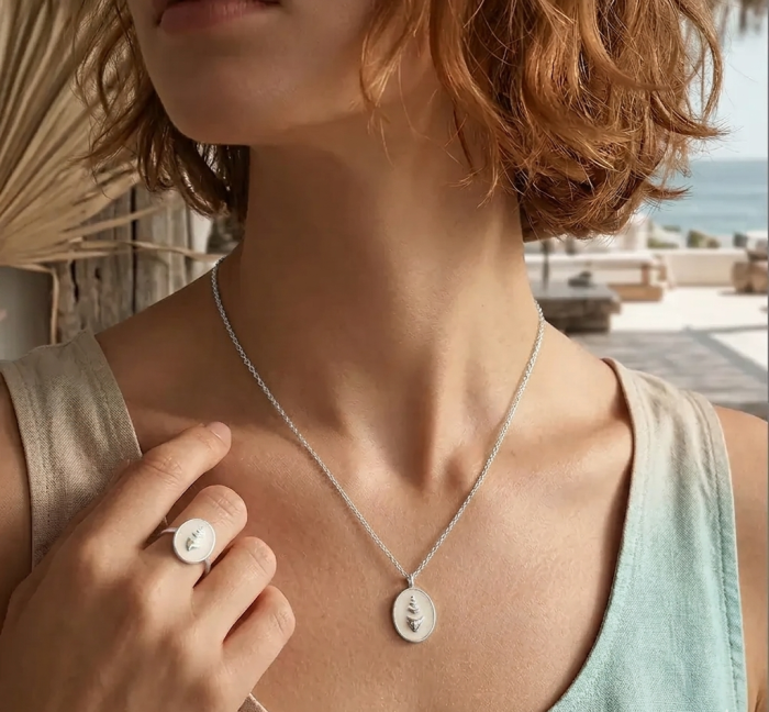 Colier din argint Conch Argintiu [4]