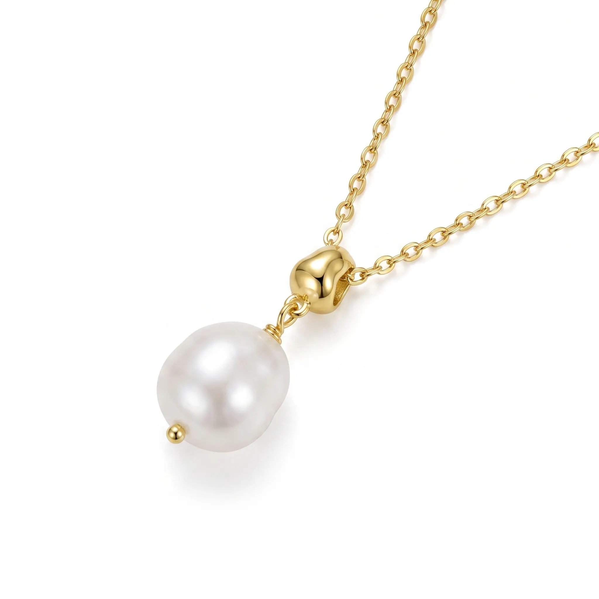 Colier din Argint cu Perle Naturale de Cultură Classic Pearl Gold [1]