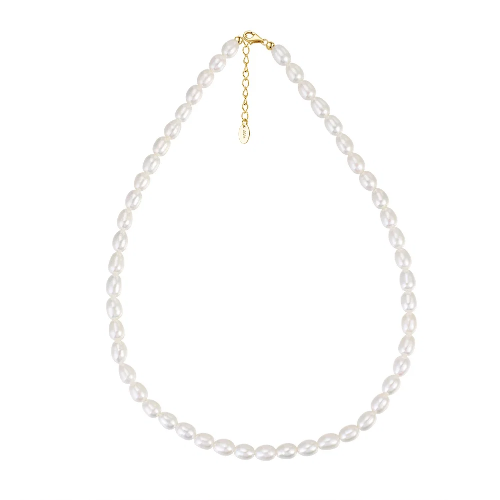 Colier din Argint cu Perle naturale de cultură Gold Timeless White [1]