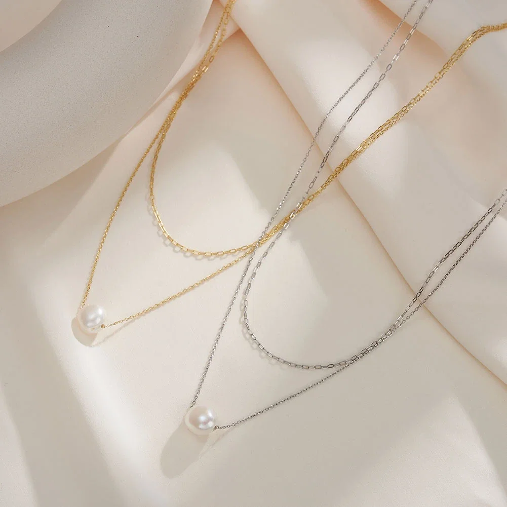 Colier din Argint cu Perle Naturale de Cultură Layer Silver [3]
