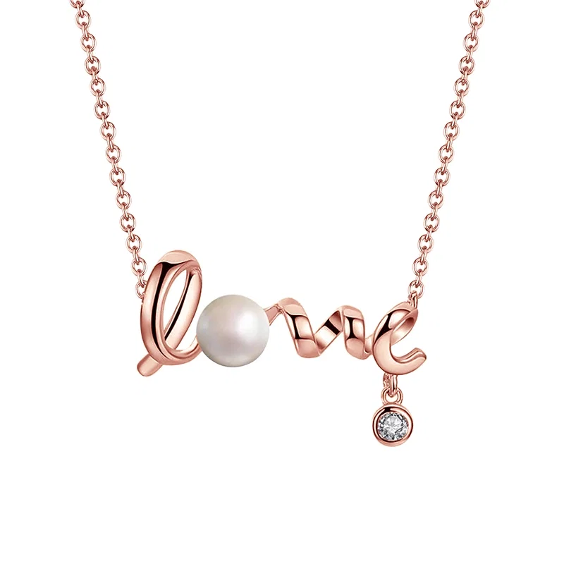 Colier din Argint cu Perle Naturale de Cultură Love Charm Rose [1]