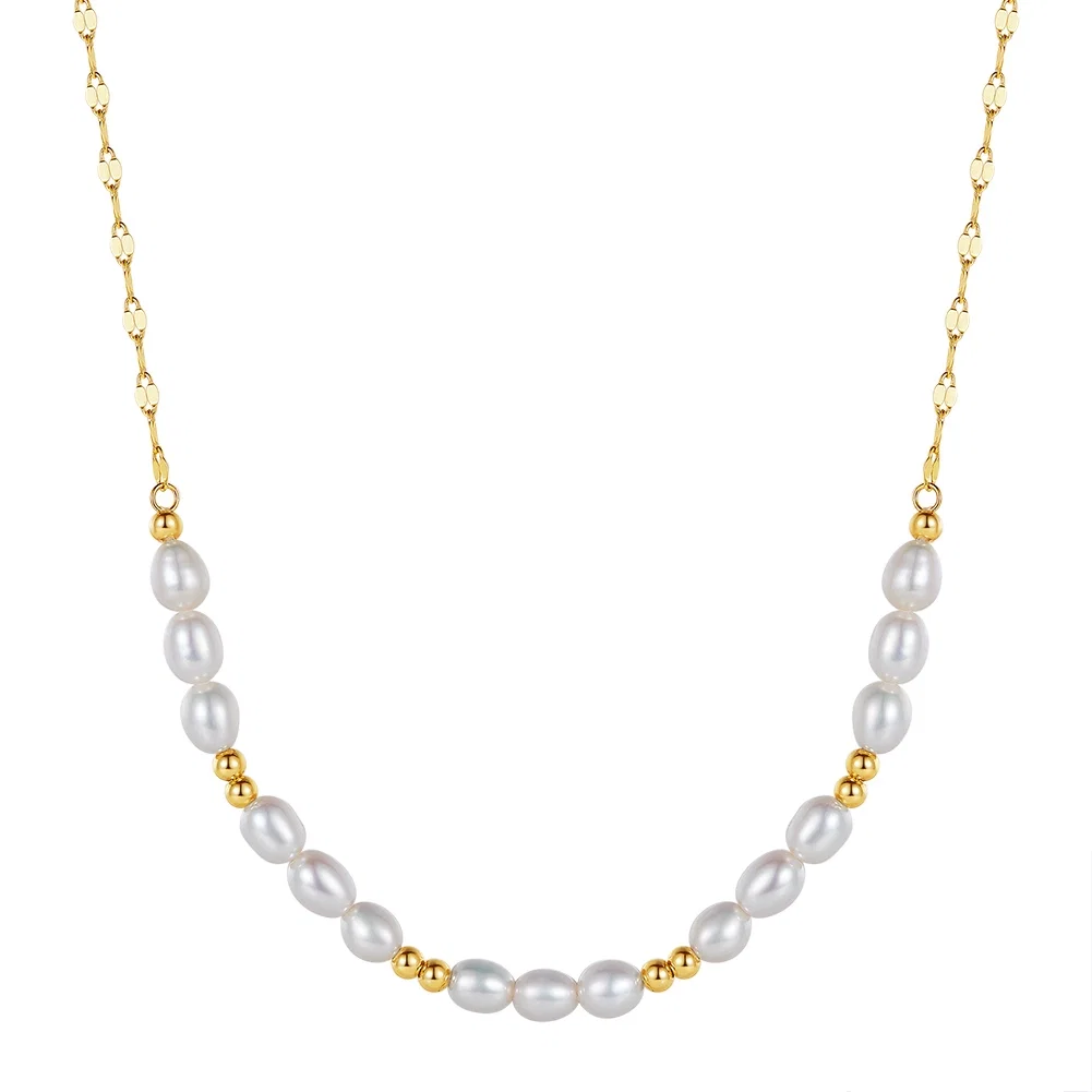 Colier din Argint cu Perle Naturale de Cultură Pearl Balance Gold [1]