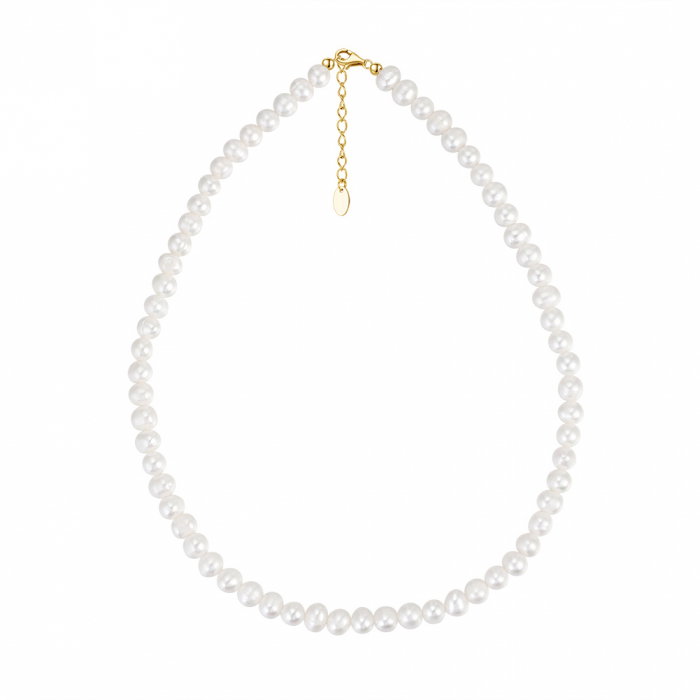Colier din argint cu perle naturale de cultură gold Raw Collection [1]