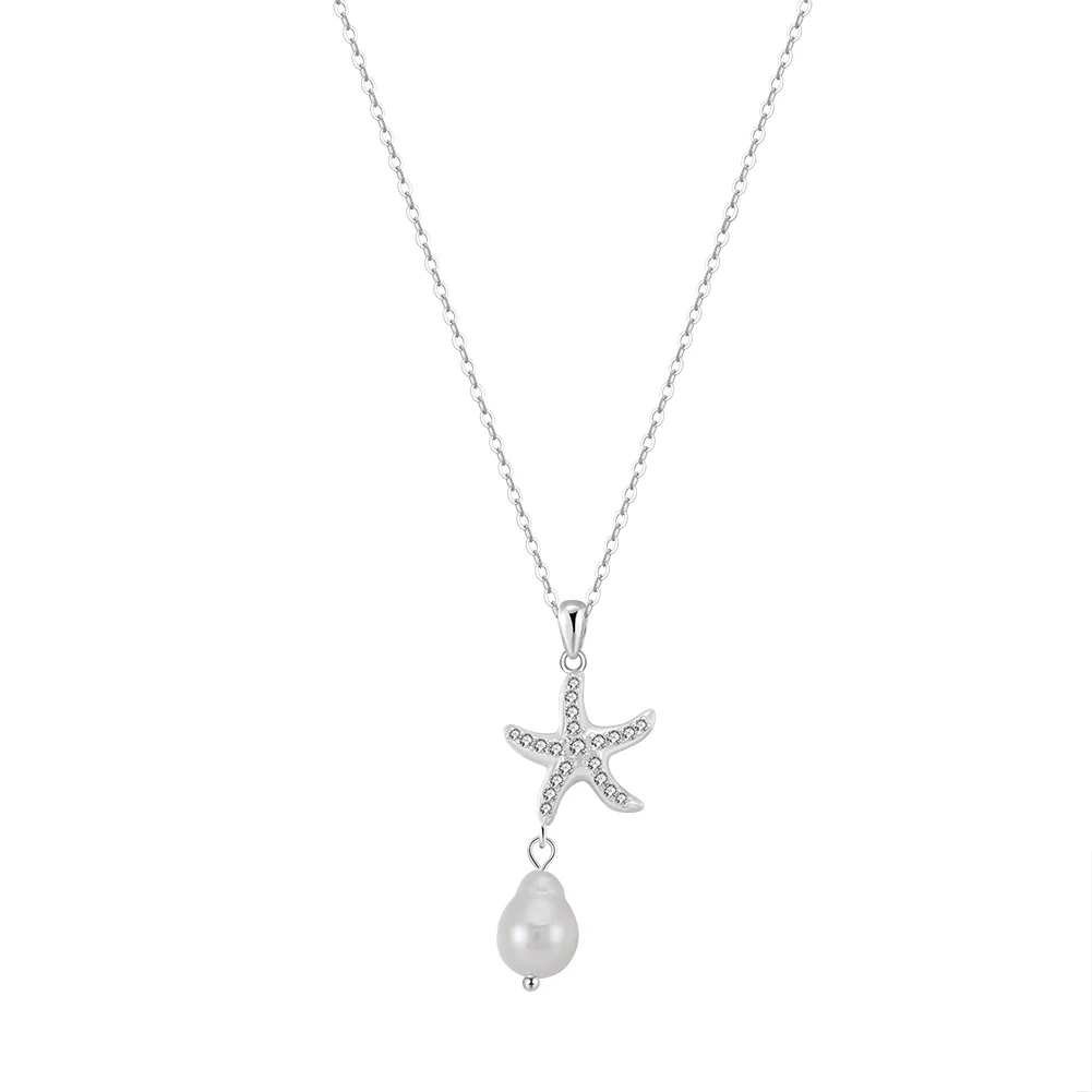 Colier din Argint cu Perle Naturale de Cultură Starry Drop Silver [1]