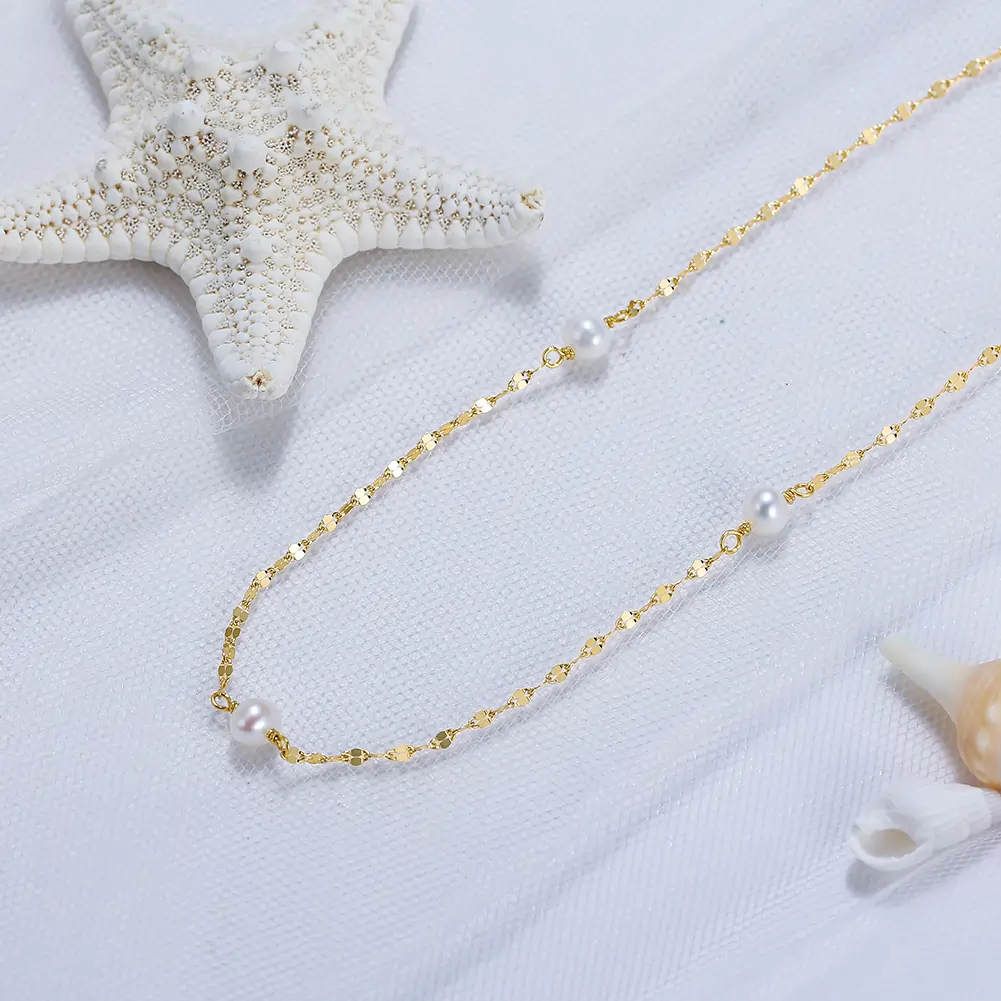 Colier din Argint cu Perle Naturale de Cultură Twisted Pearl Gold [4]