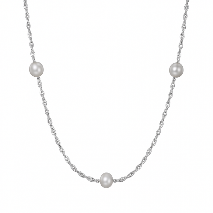 Colier din Argint cu Perle Naturale de Cultură Twisted Pearl Silver [1]