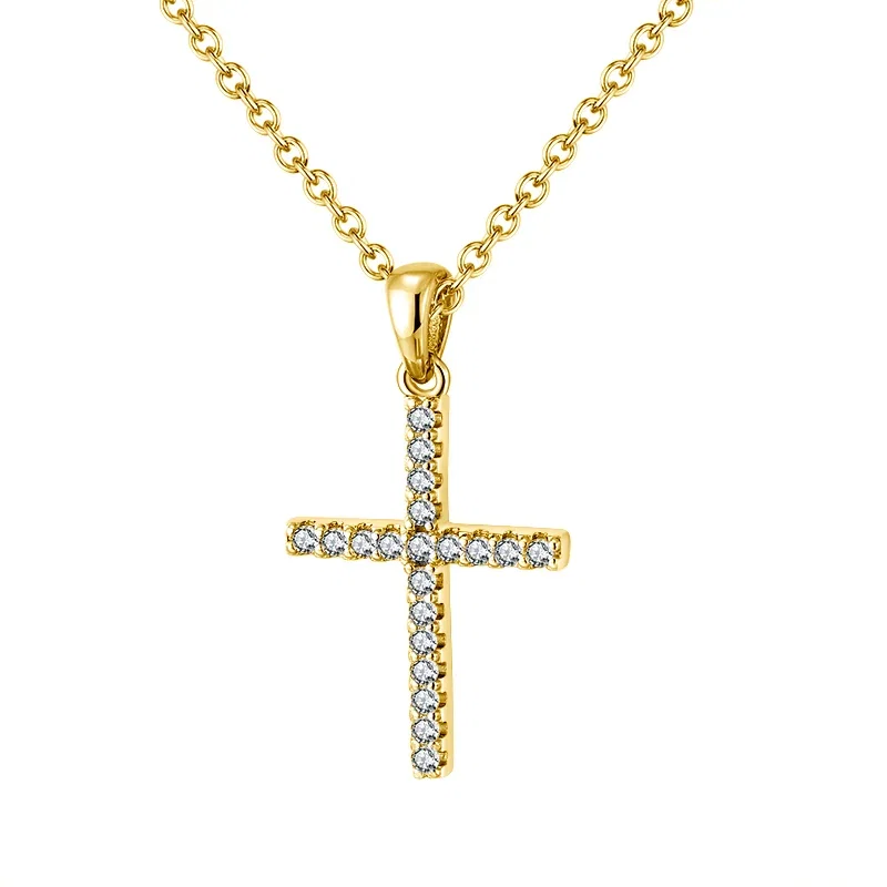 Set Colier și Cercei din Argint Sparkle Essence Cross Gold [5]