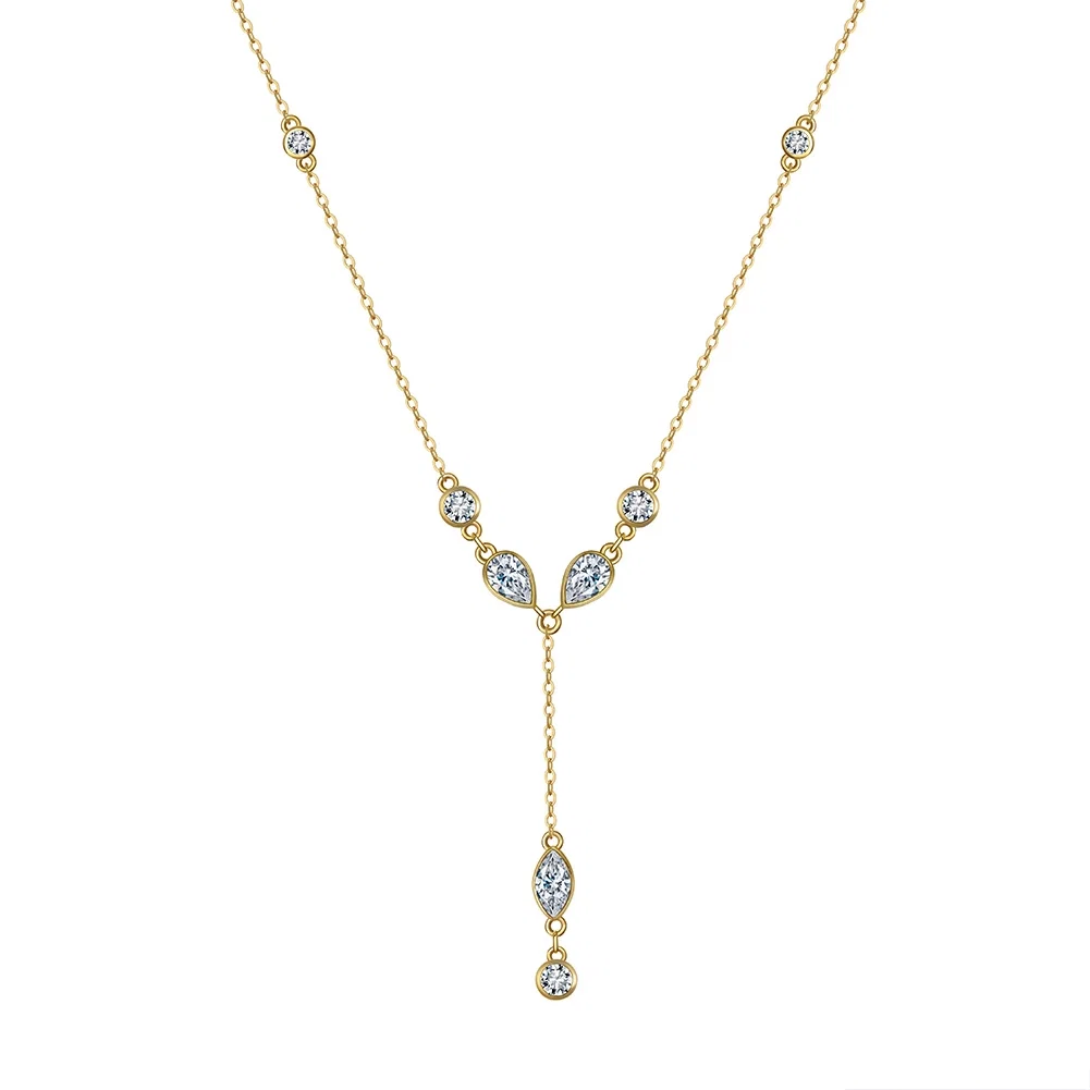 Colier din Argint Gold Crystal Drop [1]