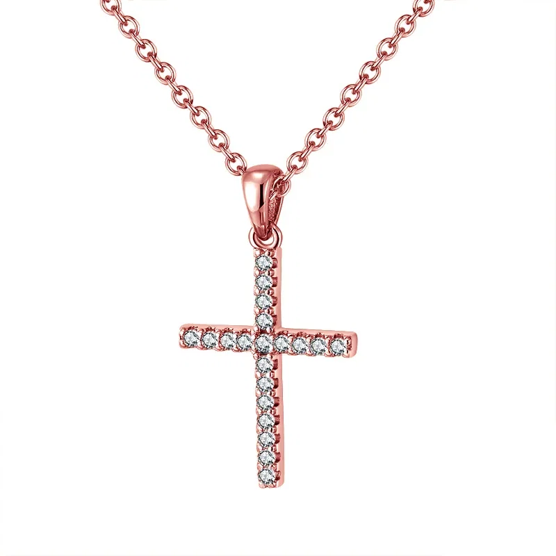 Colier din Argint Rose Crystal Cross [1]