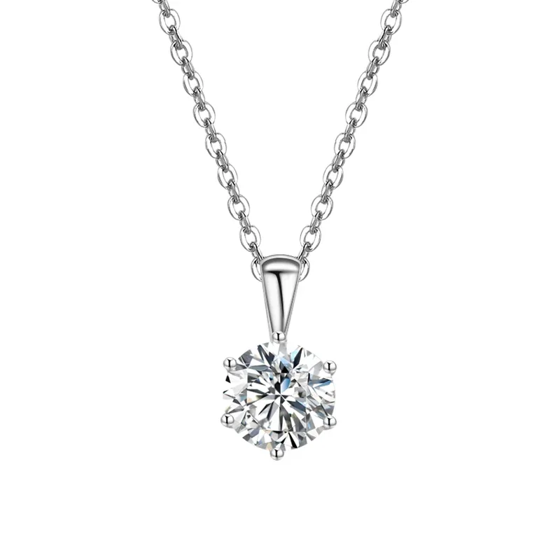 Colier din Argint Round Solitaire Pendant [1]