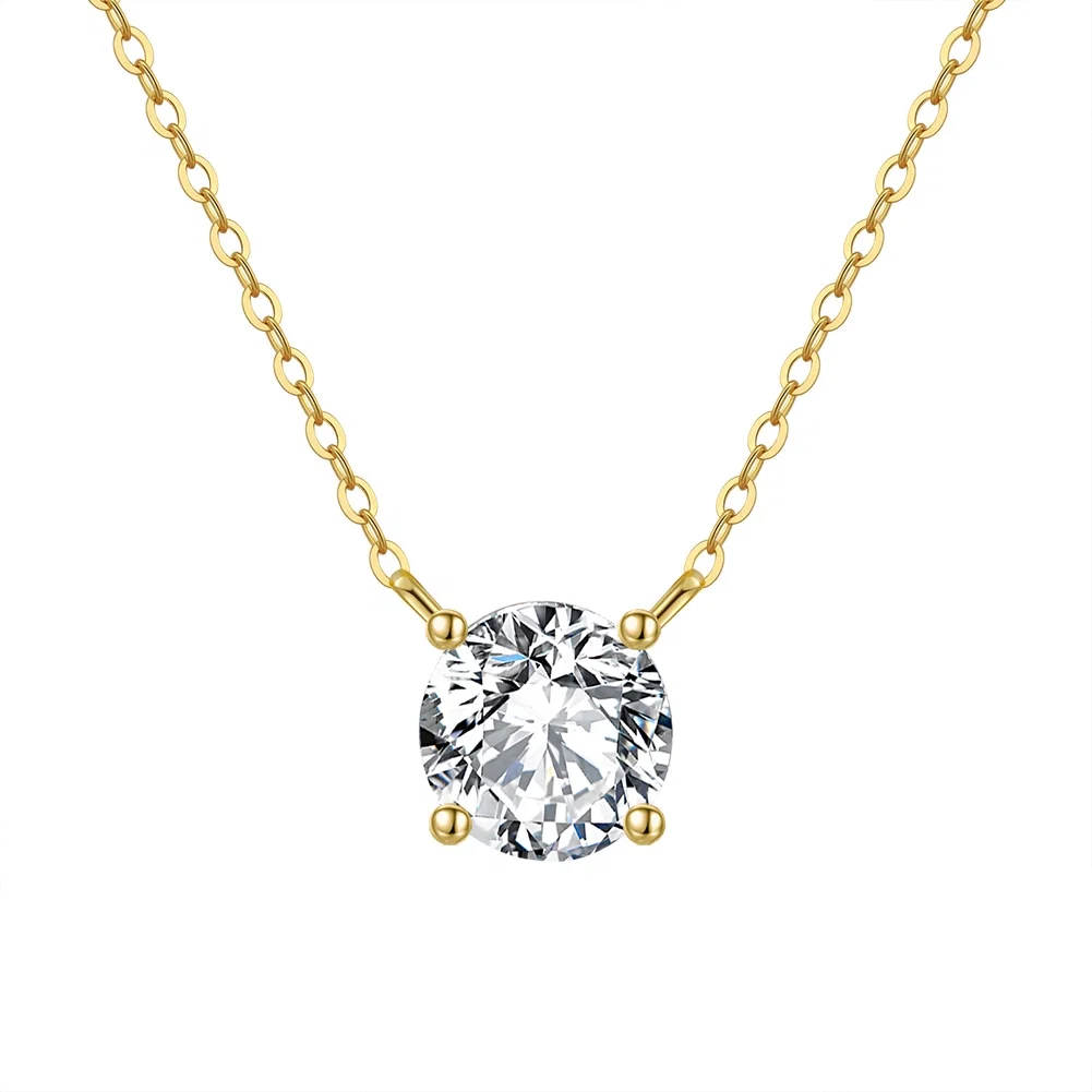 Colier din Argint Solitaire Sterling Gold [1]
