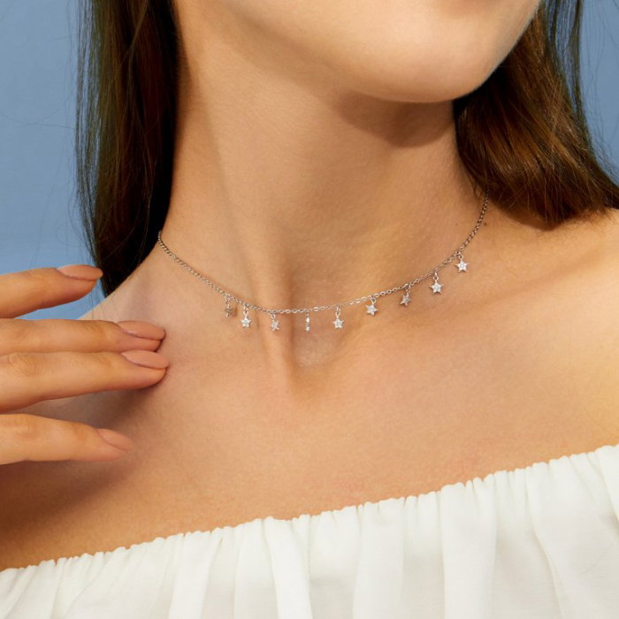 Colier din argint Star String [6]